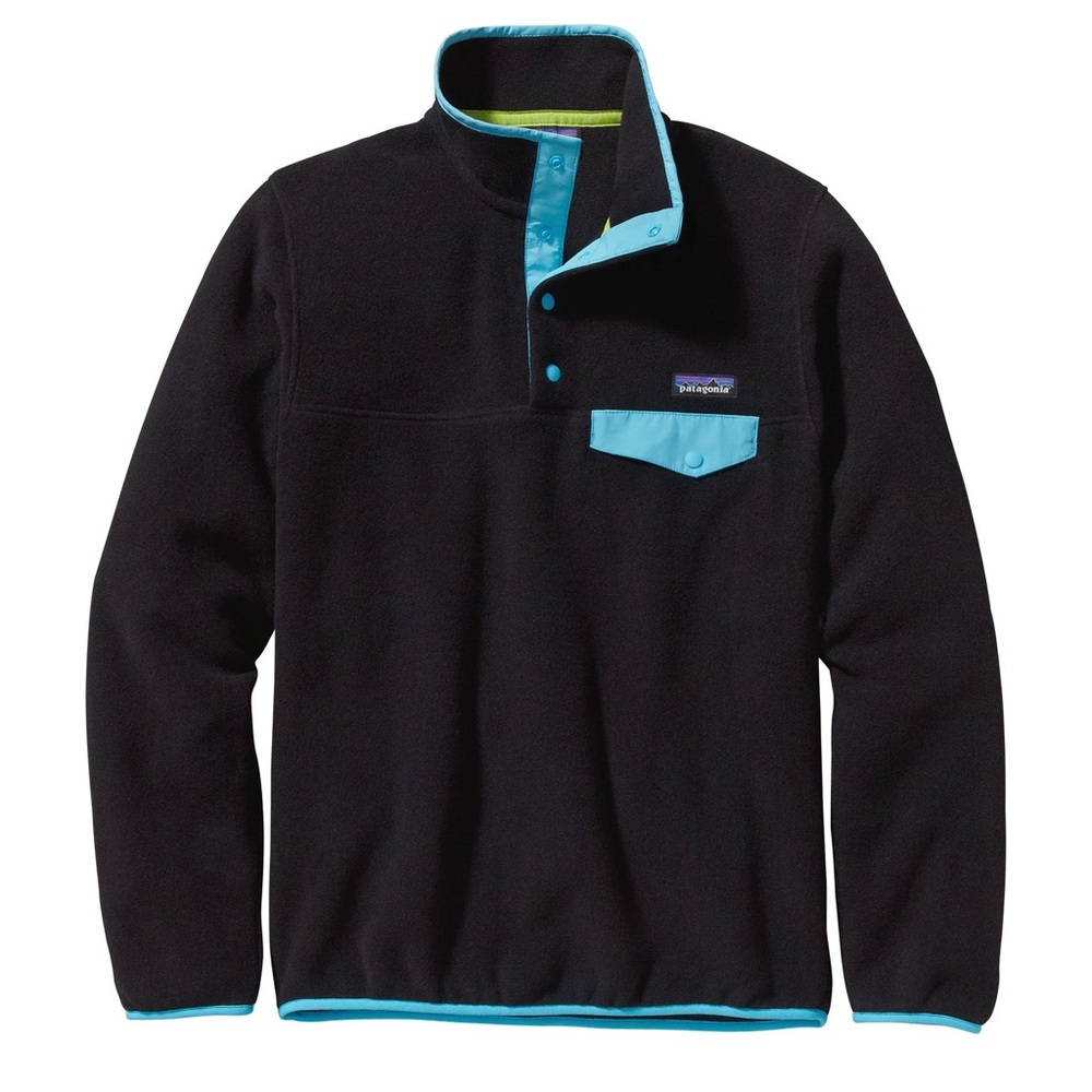 NWOT Patagonia Women’s Lightweight Synchilla Snap-T Pullover Size M Black Blue